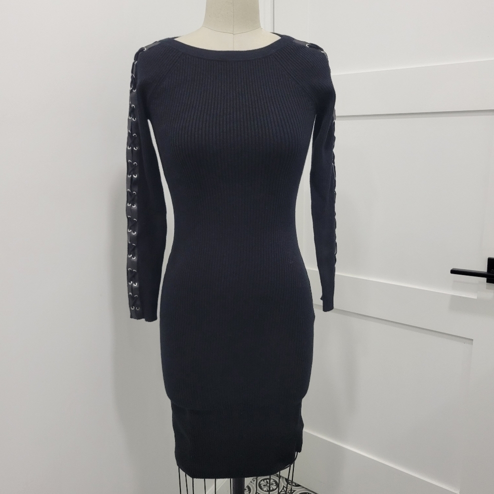 NWOT Lauren Ralph Lauren Women's Sweater Dress with Lace Up Sleeves Size XS Chic
